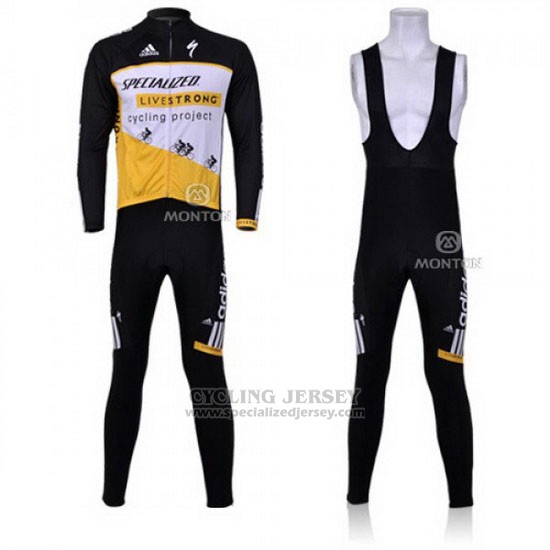Men's Specialized RBX Comp Cycling Jersey Long Sleeve Bib Tight 2011 Black White Yellow